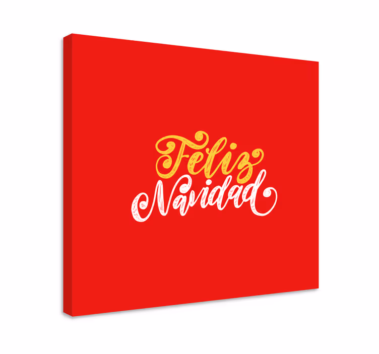 Canvas schilderij tekst feliz navidad groet - TenStickers