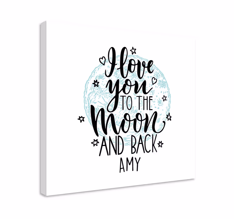Canvas schilderij tekst i love you maan - TenStickers