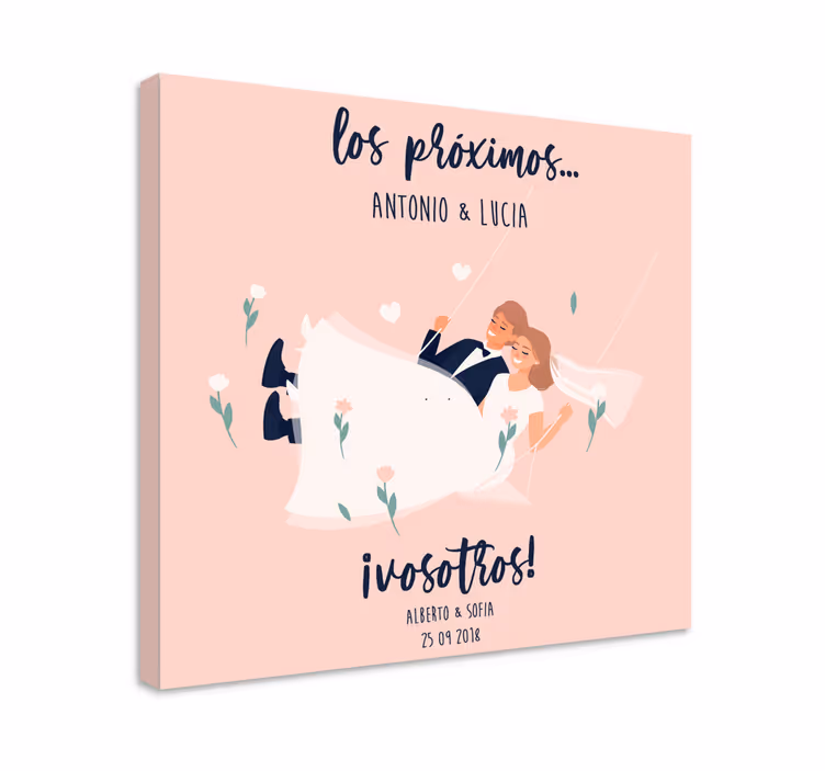 Canvas schilderij tekst romantische trouwaankondiging - TenStickers