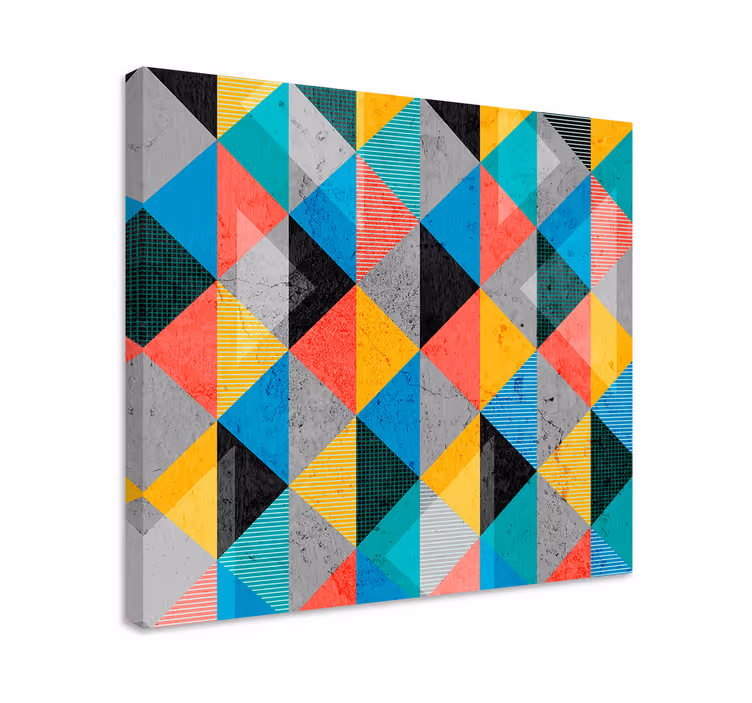 Dynamisch ruitpatroon Geometrisch canvas schilderij - TenStickers