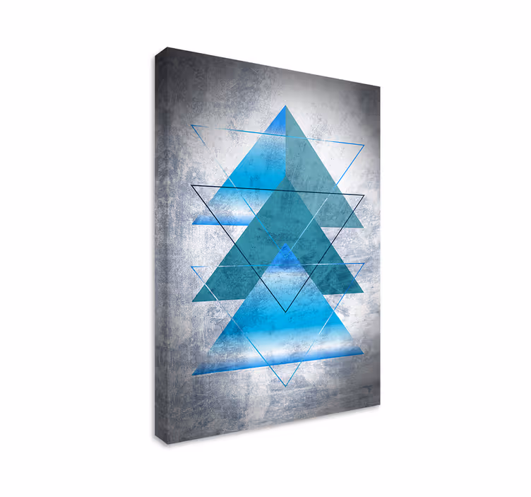 Geometrisch canvas schilderij blauwe vormen - TenStickers