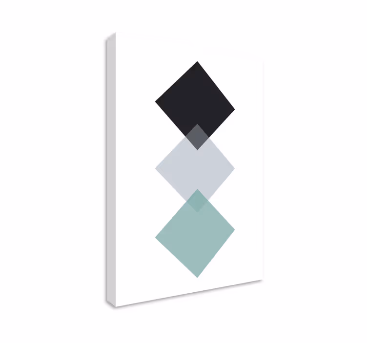 Geometrisch canvas schilderij gestapelde diamantvormen - TenStickers
