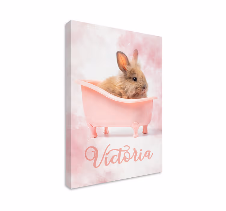 Canvas schilderij kat schattig konijnportret - TenStickers