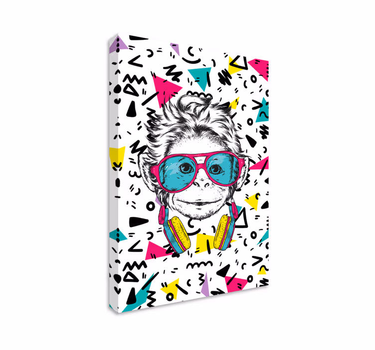 Canvas schilderij dieren coole aap portret - TenStickers
