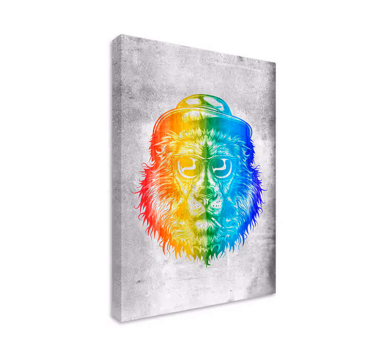 Levendig leeuwenportret Canvas schilderij dieren - TenStickers