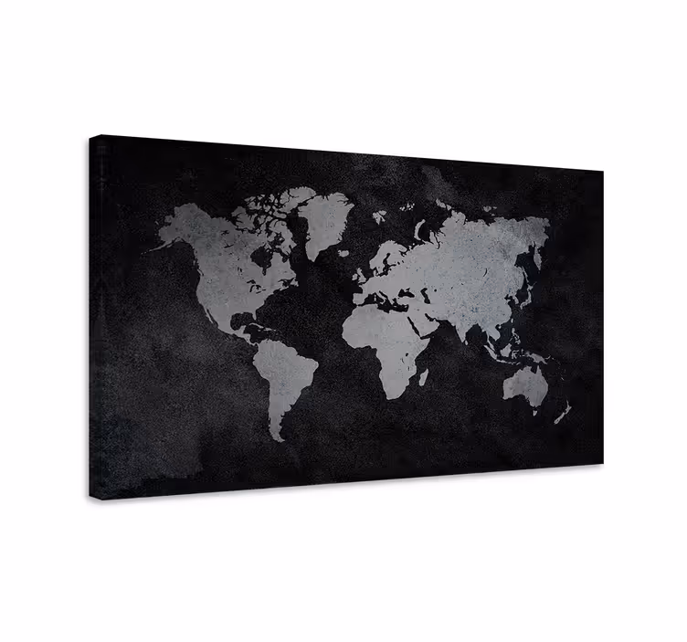 Wereldkaart canvas schilderij hedendaagse wereldkaart - TenStickers