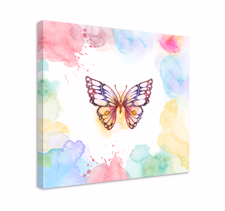 Canvas schilderij vlinder artistieke fladderende vlinder - TenStickers