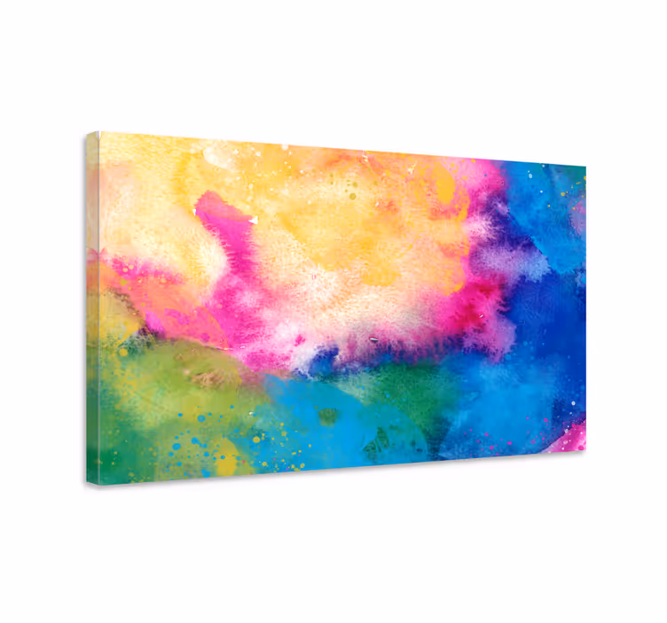 Canvas schilderij abstract levendige waterverf draaien - TenStickers