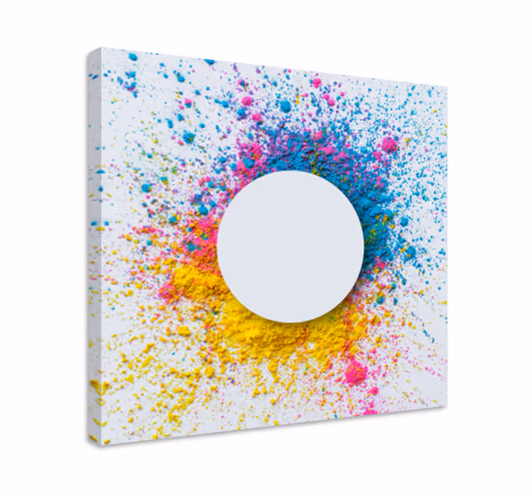 Ornament canvas schilderij kleurrijke poederexplosie - TenStickers
