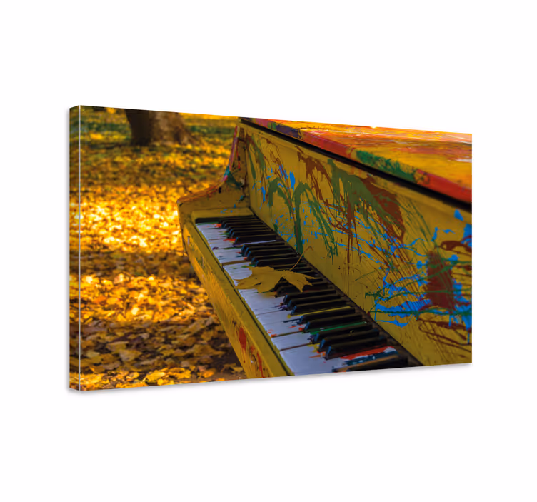 Herfstachtige pianomelodie Canvas schilderij muziek - TenStickers