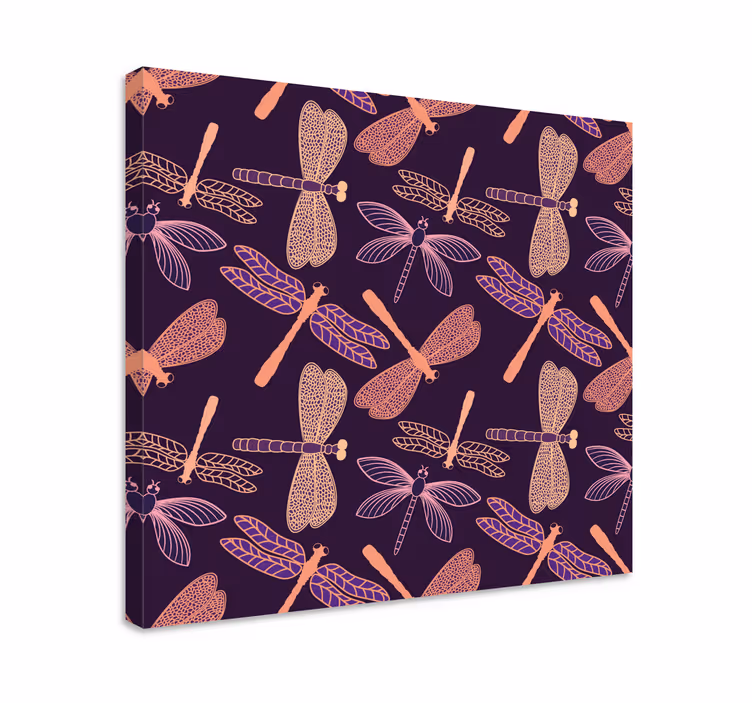 Canvas schilderij libel delicate libelpatronen - TenStickers