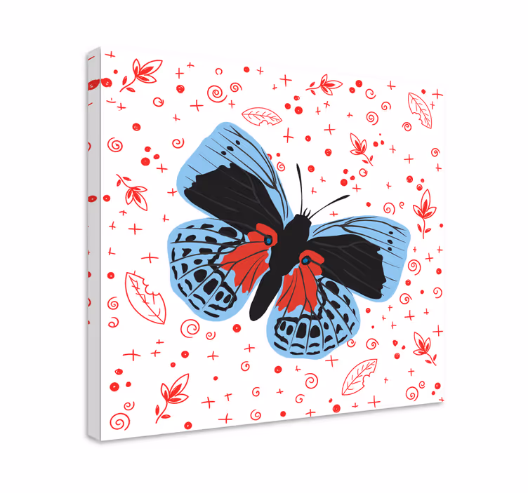 Canvas schilderij vlinder helder vlinderontwerp - TenStickers