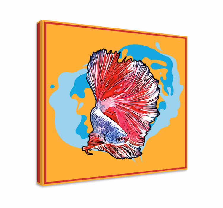 Canvas schilderij vis vibrante betta vis - TenStickers