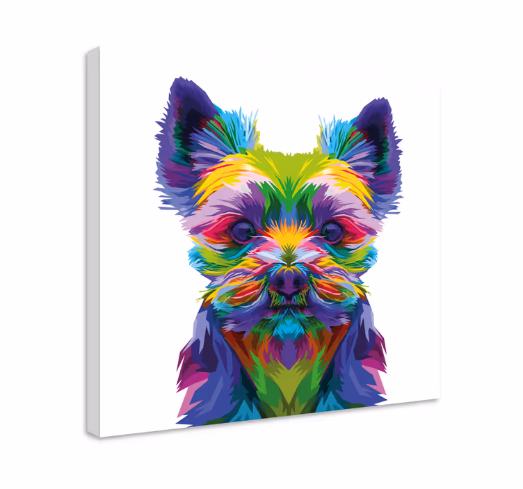 Canvas schilderij hond levendige hondenillustratie - TenStickers