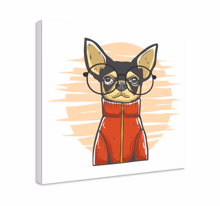 Canvas schilderij hond stijlvol hondenportret - TenStickers
