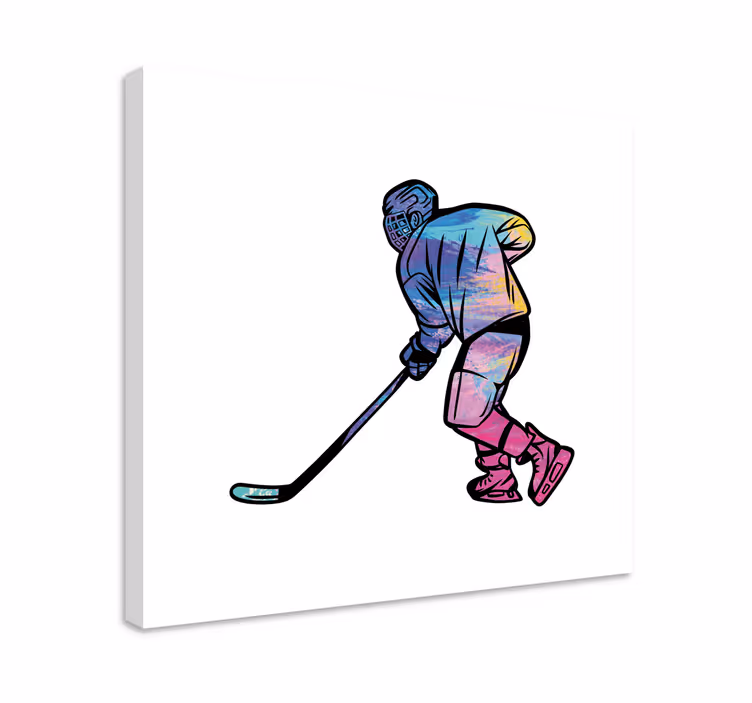 Canvas schilderij sporten hockeyspeler actie - TenStickers