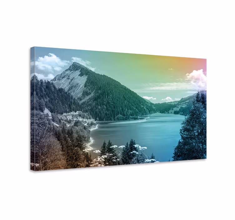 Canvas landschap bergmeerzicht - TenStickers