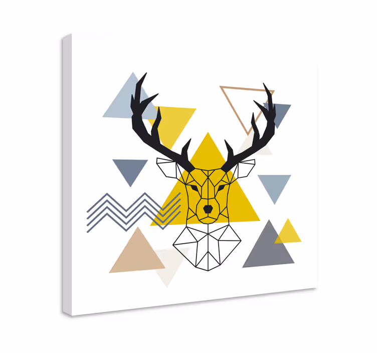 Canvas schilderij herten Geometrische hert - TenStickers