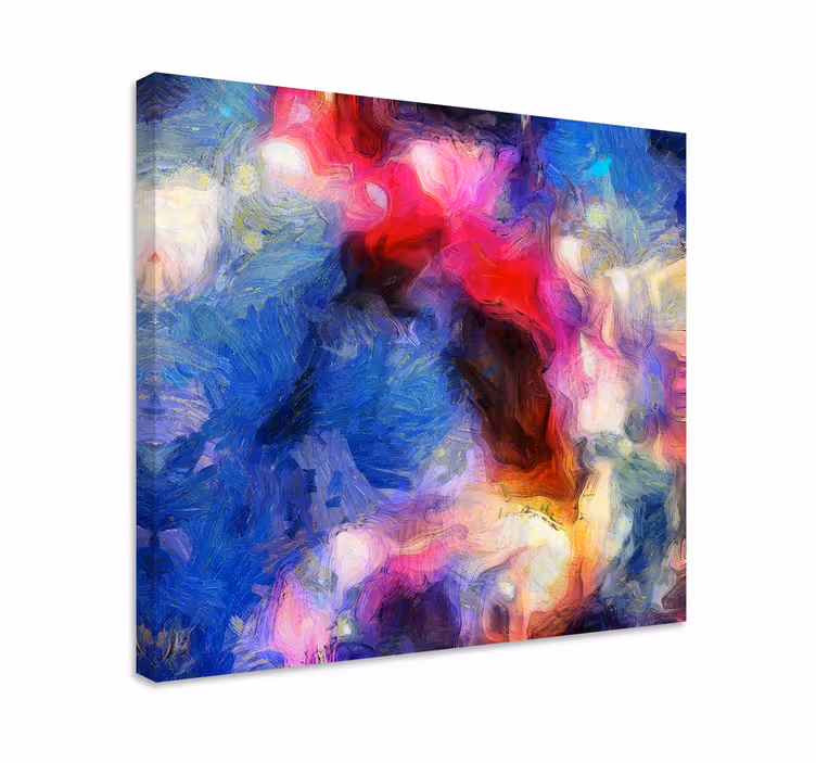 Canvas schilderij abstract vibrerende vloeibare vormen - TenStickers