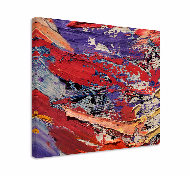 Canvas schilderij abstract dynamische kleurstroom - TenStickers