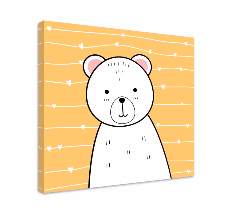 Canvas schilderij dieren schattige beer illustratie - TenStickers