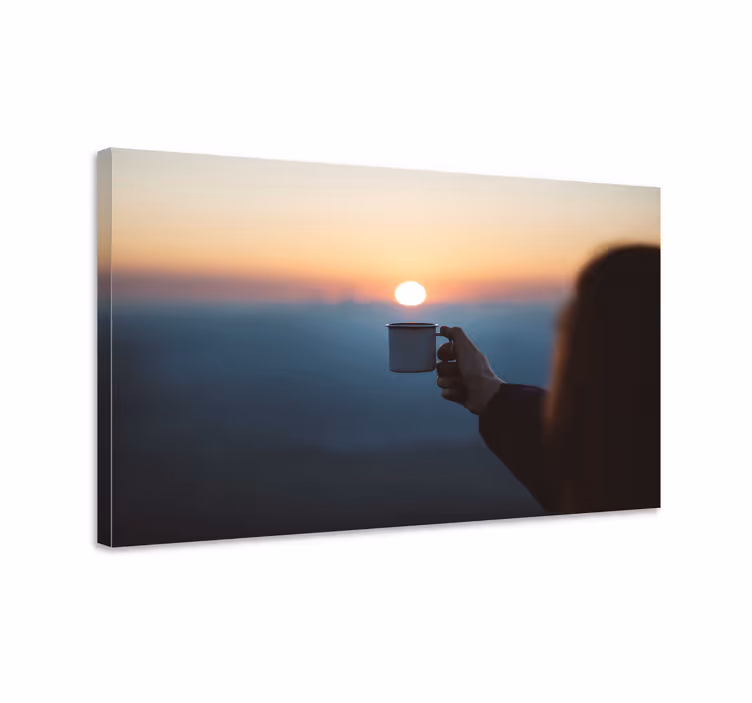 Canvas schilderij mensen en karakters hand die mok vasthoudt - TenStickers