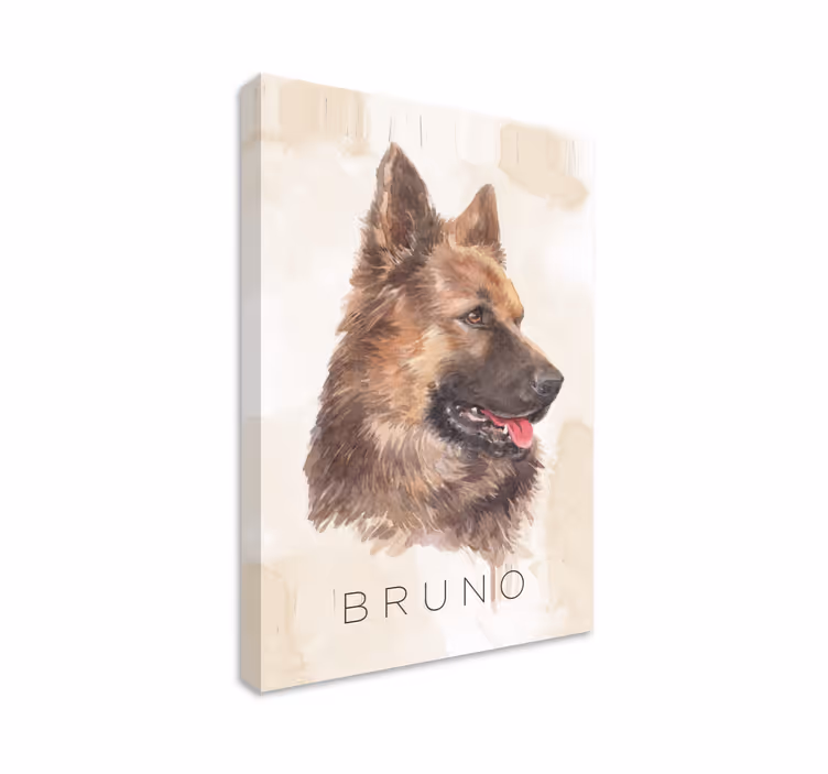 Canvas schilderij hond duitse herder portret - TenStickers