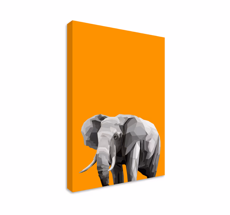Canvas schilderij Geometrische olifant - TenStickers