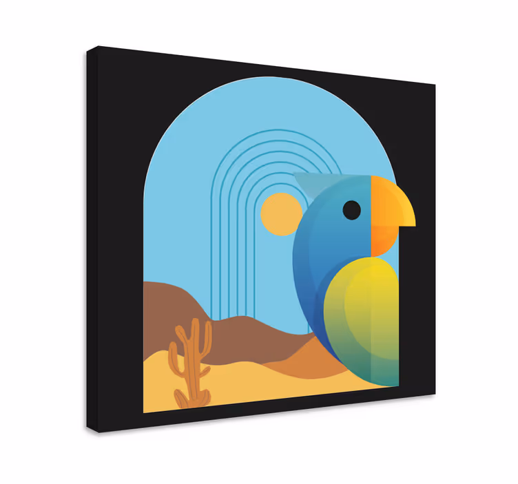 Levendig papegaaienportret Canvas schilderij dieren - TenStickers