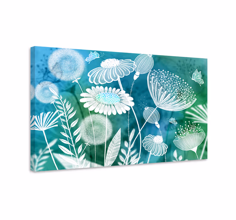 Canvas schilderij bloemen en planten bloemend ontwerp - TenStickers