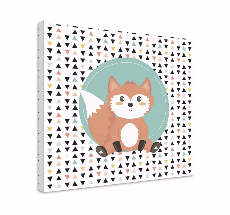 Canvas schilderij dieren schattig vosje personage - TenStickers