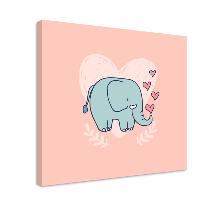 Canvas schilderij olifant schattige olifantenliefde - TenStickers