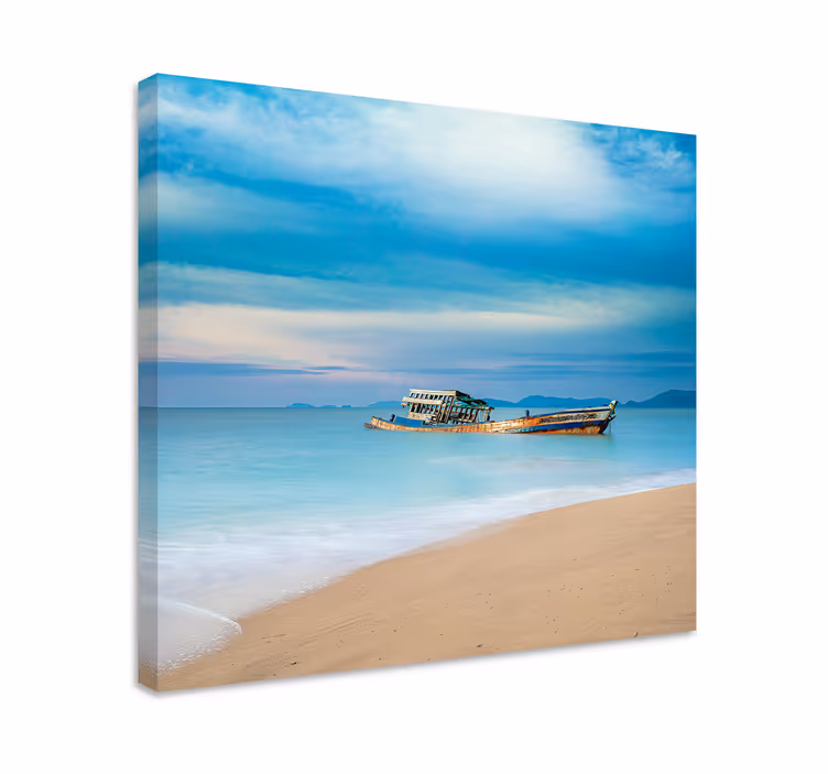 Canvas schilderij marine verlaten bootsfeer - TenStickers