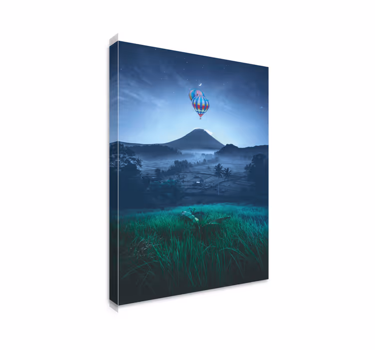Canvas landschap ballon boven berg - TenStickers