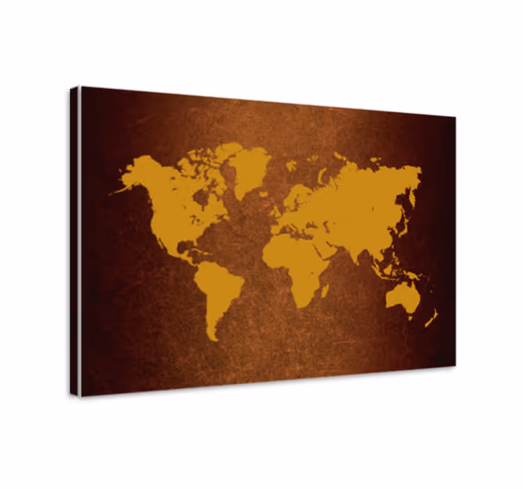 Wereldkaart canvas schilderij retro wereldkaart - TenStickers