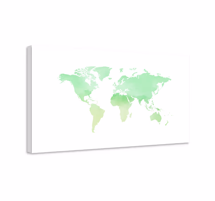 Wereldkaart canvas schilderij aquarel wereldkaart - TenStickers