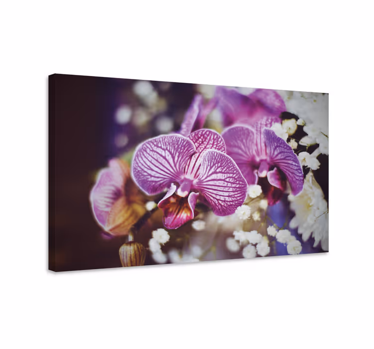 Canvas schilderij bloemen en planten orchideeën detail - TenStickers