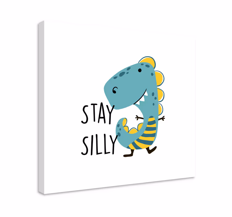 Canvas schilderij dinosaurus blijf gek dinosaurus - TenStickers