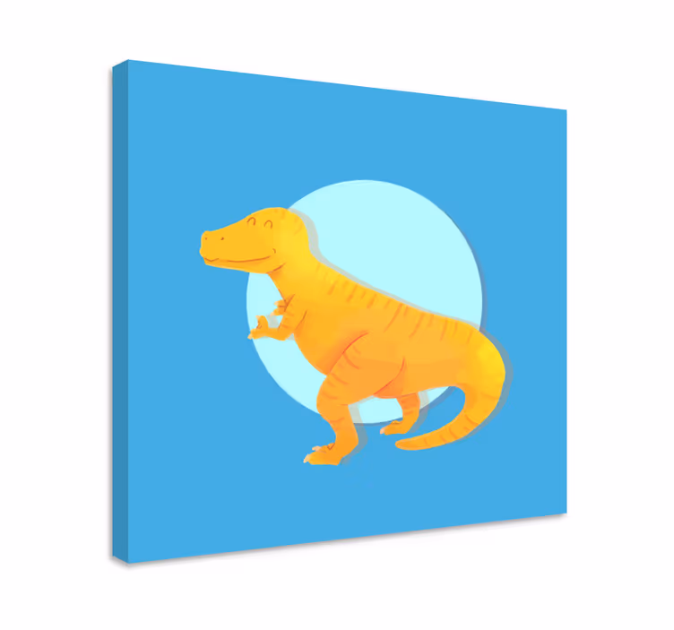Canvas schilderij dinosaurus vrolijke t-rex - TenStickers