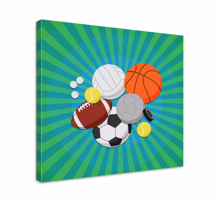 Diverse sportballen canvas schilderij sporten - TenStickers