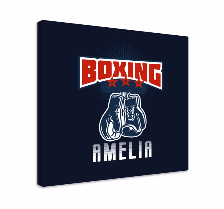 Canvas schilderij sporten bokshandschoenen embleem - TenStickers