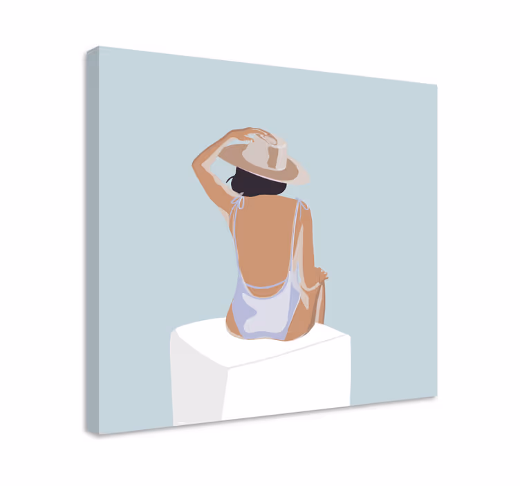 Canvas schilderij slaapkamer Mode meisje minimalistische stijl - TenStickers