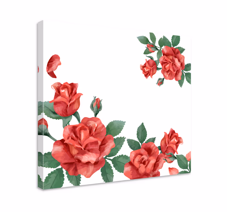 Canvas schilderij bloemen en planten rozen in bloei - TenStickers