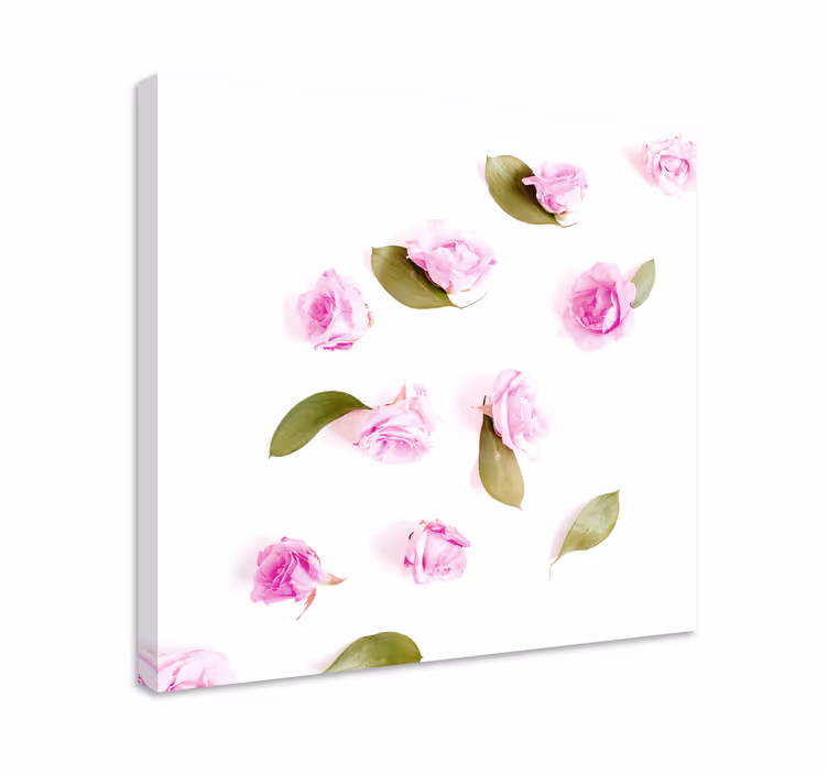 Delicate roze rozen Canvas schilderij bloemen en planten - TenStickers