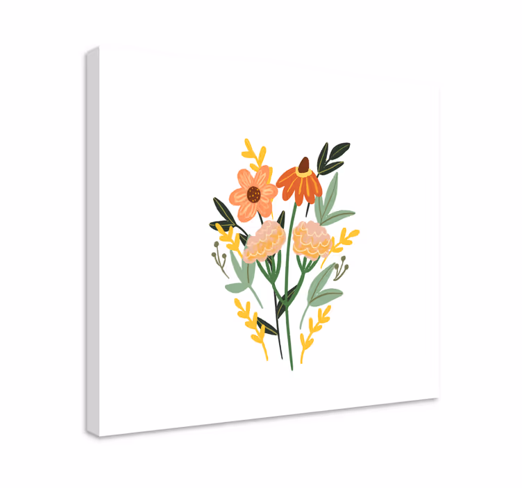 Canvas schilderij bloemen en planten charmante bloemenboeket - TenStickers