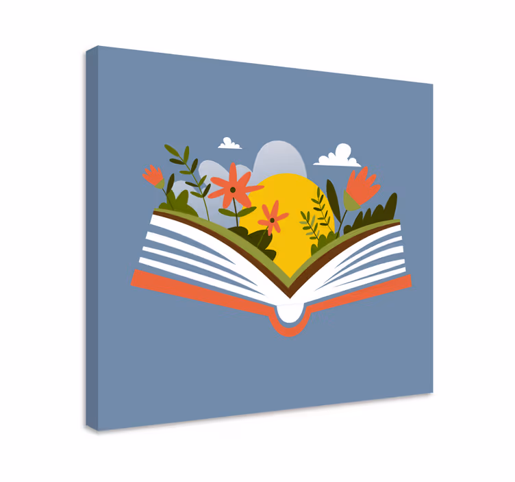 Canvas schilderij bloemen en planten open book flora - TenStickers