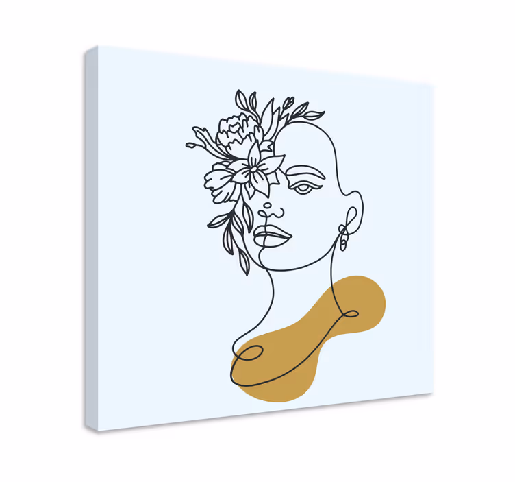 Canvas schilderij kunst abstract bloemportret - TenStickers