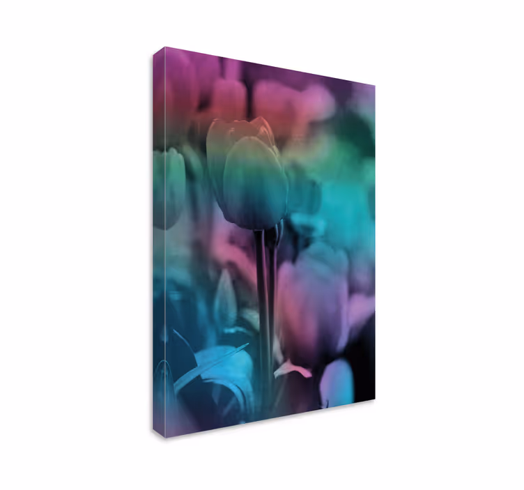 Canvas schilderij bloemen en planten zachte bloemen silhouet - TenStickers