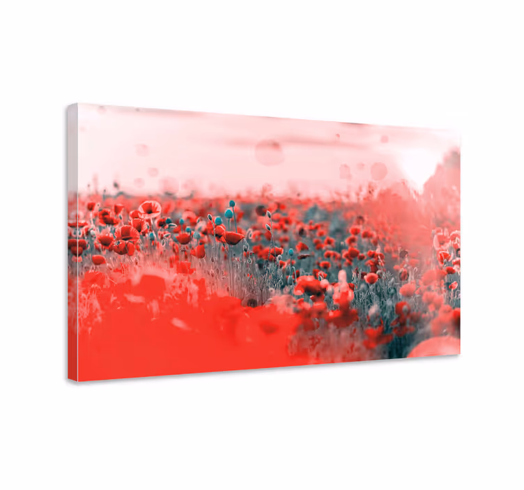 Canvas schilderijen bloemen levendig klaprozenveld - TenStickers