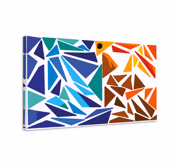 Geometrisch canvas schilderij abstracte hoekige compositie - TenStickers